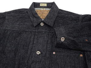 Buzz Rickson Black Denim Jacket BR16042 Men's William Gibson Collection WWII Style 13.6 oz. Black Denim Jeans Jacket 411A One-Wash