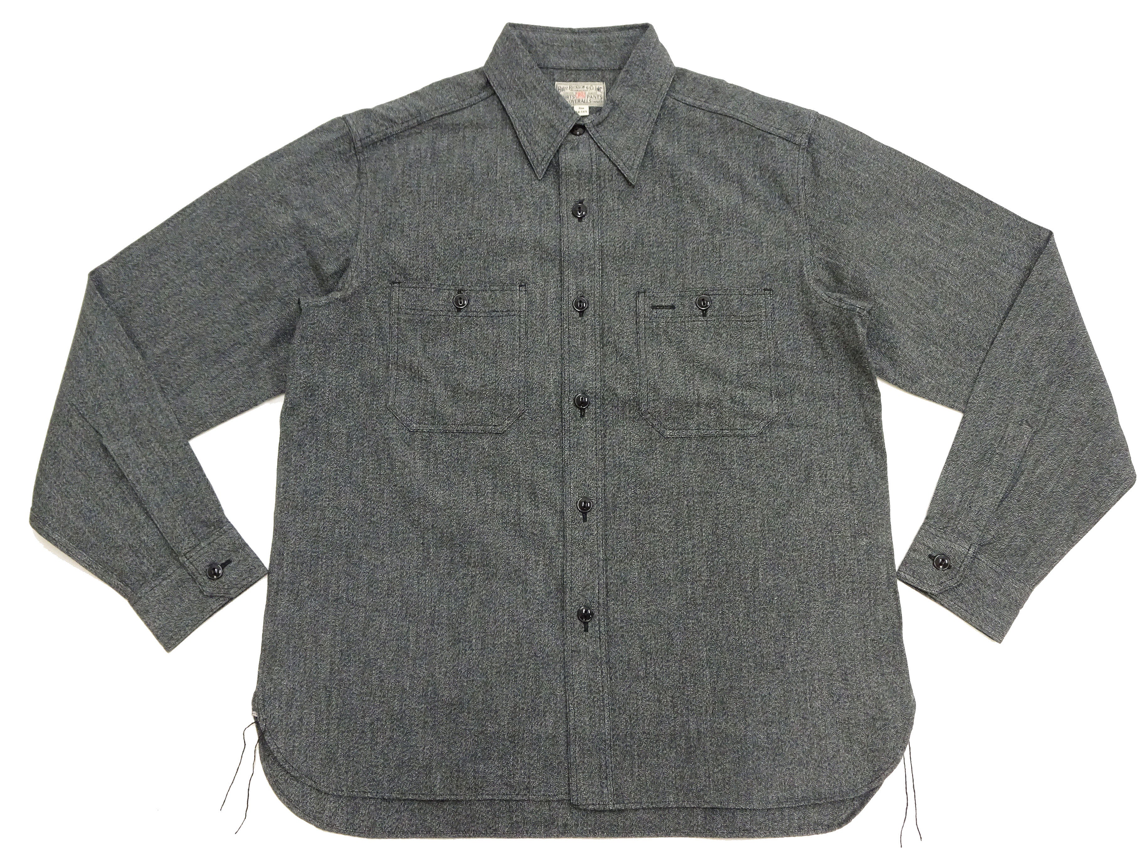 Buzz Rickson BR26082 Lサイズ Buzz Rickson Cotton Covert Work Shirt - Men's Casual Vintage-Style