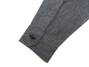 Buzz Rickson Cotton Covert Work Shirt - Men's Casual Vintage-Style Long Sleeve Button Up Shirt BR26082 119 Heathered-Black
