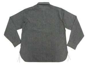 Buzz Rickson Cotton Covert Work Shirt - Men's Casual Vintage-Style Long Sleeve Button Up Shirt BR26082 119 Heathered-Black