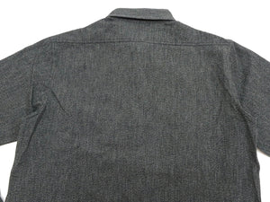 Buzz Rickson Cotton Covert Work Shirt - Men's Casual Vintage-Style Long Sleeve Button Up Shirt BR26082 119 Heathered-Black