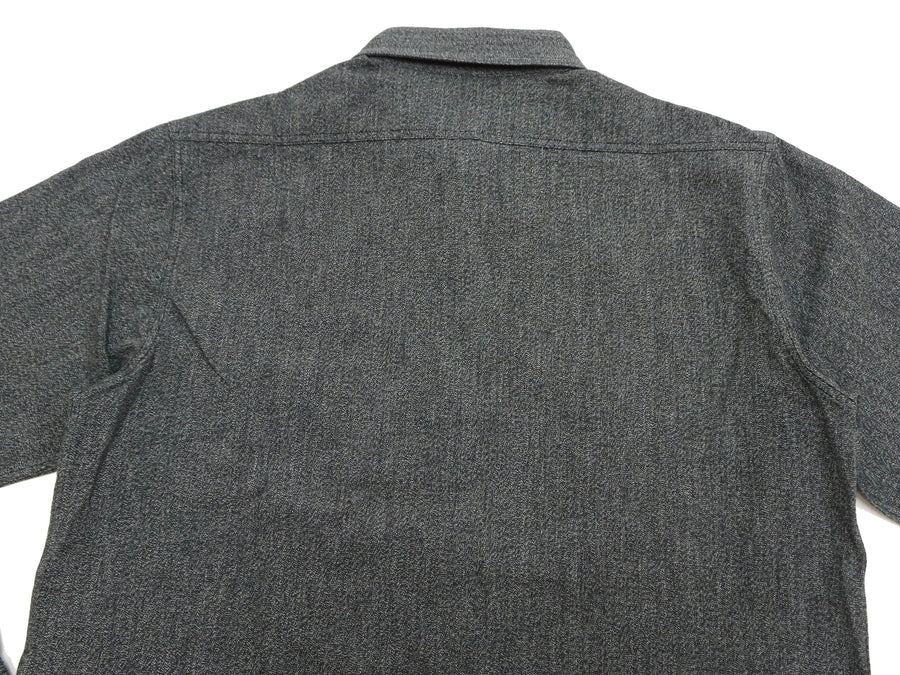 Buzz Rickson Cotton Covert Work Shirt - Men's Casual Vintage-Style Long Sleeve Button Up Shirt BR26082 119 Heathered-Black