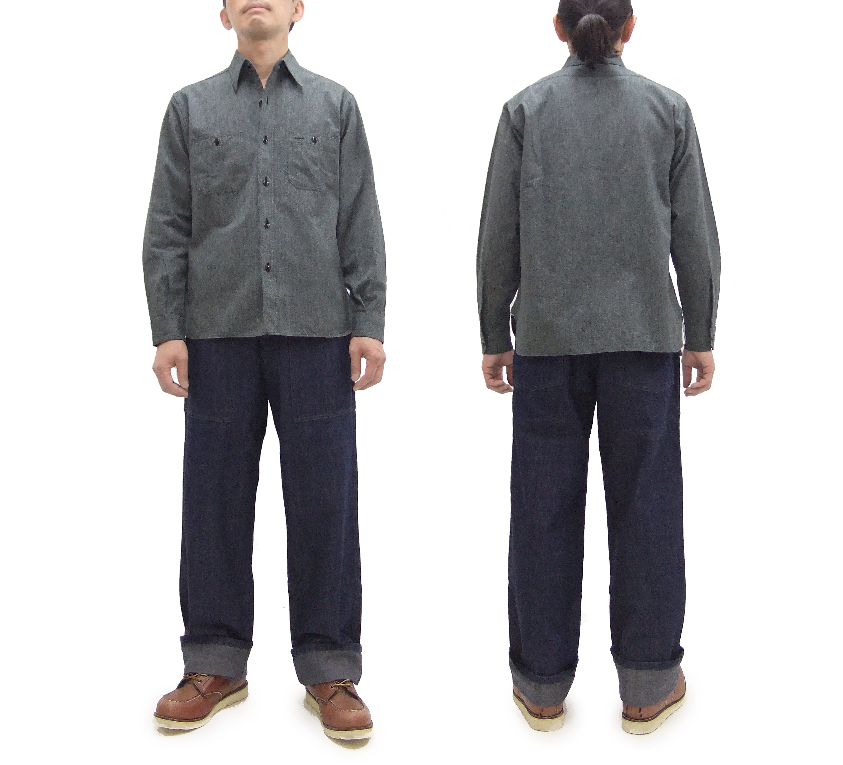 Buzz Rickson Cotton Covert Work Shirt - Men's Casual Vintage-Style