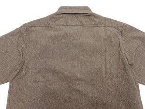 Buzz Rickson Cotton Covert Work Shirt - Men's Casual Vintage-Style Long Sleeve Button Up Shirt BR26082 138 Heathered-Brown