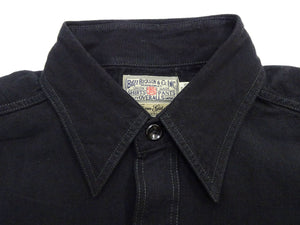 Buzz Rickson's William Gibson Men's Black Chambray Work Shirt, Long-Sleeve Button-Up Shirt, Made in Japan BR29143