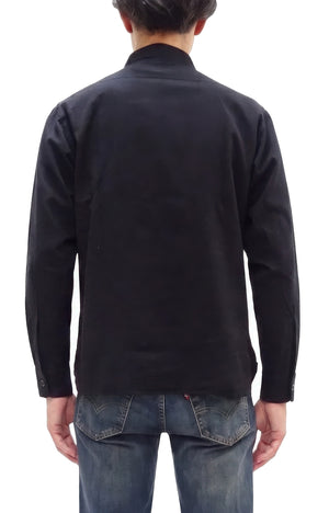 Buzz Rickson's William Gibson Men's Black Chambray Work Shirt, Long-Sleeve Button-Up Shirt, Made in Japan BR29143
