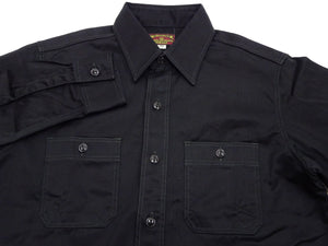 Buzz Rickson Herringbone Shirt Men's Casual Long Sleeve Plain HBT Button Up Work Shirt BR29390 119 Black