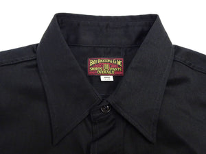 Buzz Rickson's Men's Herringbone Work Shirt, High-Density Cotton Long-Sleeve Button-Up Shirt, Made in Japan (BR29390 119 Black)