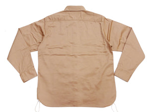 Buzz Rickson's Men's Herringbone Work Shirt, High-Density Cotton Long-Sleeve Button-Up Shirt, Made in Japan (BR29390 133 Beige)