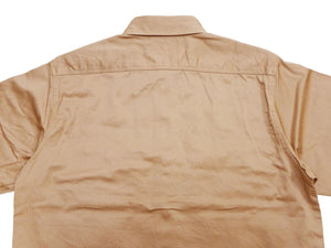 Buzz Rickson's Men's Herringbone Work Shirt, High-Density Cotton Long-Sleeve Button-Up Shirt, Made in Japan (BR29390 133 Beige)