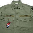 Load image into Gallery viewer, Buzz Rickson Men&#39;s U.S. Army OG-107 Utility Shirt with Patches (Relaxed Fit) - John Lennon Model Reproduction - Made in Japan (BR29586 Olive)
