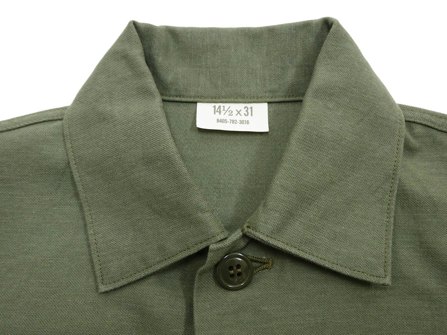 Buzz Rickson Men's U.S. Army OG-107 Utility Shirt with Patches (Relaxed Fit) - John Lennon Model Reproduction - Made in Japan (BR29586 Olive)