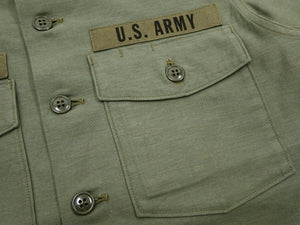 Buzz Rickson Men's U.S. Army OG-107 Utility Shirt with Patches (Relaxed Fit) - John Lennon Model Reproduction - Made in Japan (BR29586 Olive)
