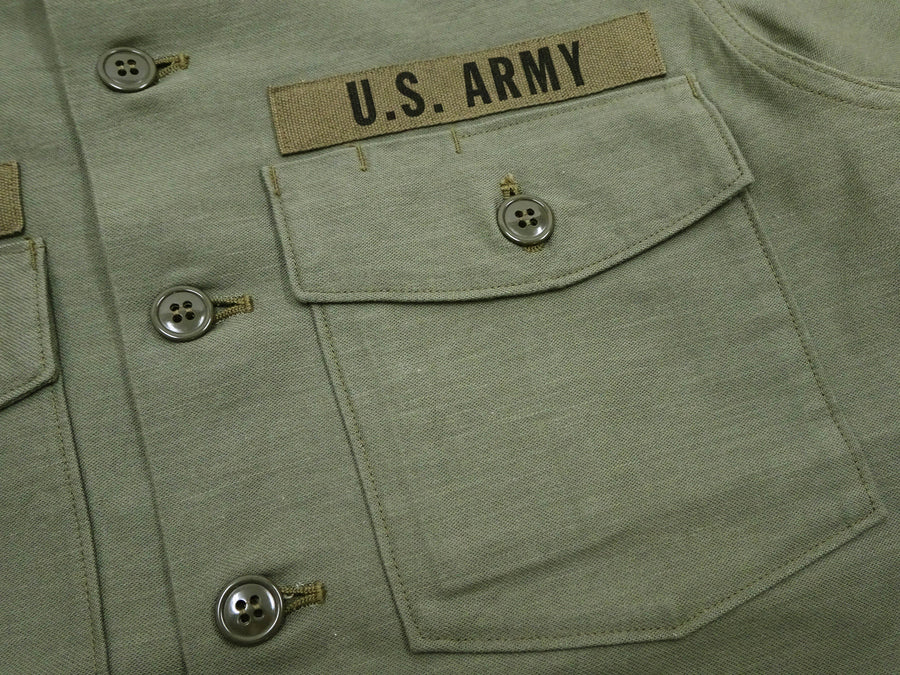 Buzz Rickson Men's U.S. Army OG-107 Utility Shirt with Patches (Relaxed Fit) - John Lennon Model Reproduction - Made in Japan (BR29586 Olive)