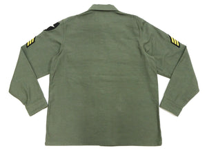 Buzz Rickson Men's U.S. Army OG-107 Utility Shirt with Patches (Relaxed Fit) - John Lennon Model Reproduction - Made in Japan (BR29586 Olive)