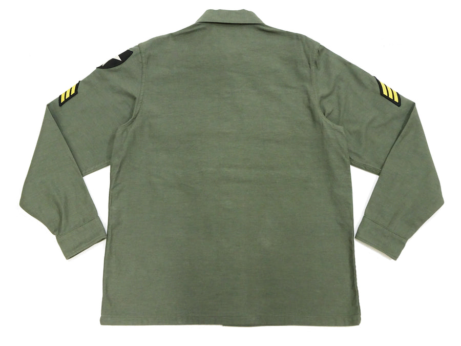 Buzz Rickson Men's U.S. Army OG-107 Utility Shirt with Patches (Relaxed Fit) - John Lennon Model Reproduction - Made in Japan (BR29586 Olive)