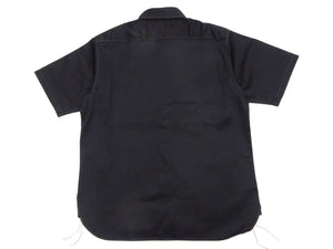 Buzz Rickson Herringbone Work Shirt - Men's Casual Military-Inspired Solid HBT Short-Sleeve Button-Up Shirt BR39530 119) Black