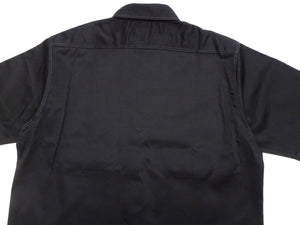 Buzz Rickson Herringbone Work Shirt - Men's Casual Military-Inspired Solid HBT Short-Sleeve Button-Up Shirt BR39530 119) Black