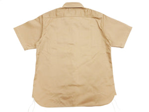 Buzz Rickson Herringbone Work Shirt - Men's Casual Military-Inspired Solid HBT Short-Sleeve Button-Up Shirt BR39530 133) Beige