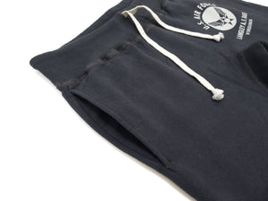 Buzz Rickson's Men's Sweatpants with U.S. Air Force Logo Print, No-Outseam Construction, Drawstring Waist and Hems, Straight-Leg Fit, Made in Japan (BR40973 119 Faded Black)