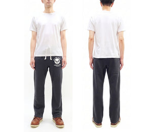 Buzz Rickson's Men's Sweatpants with U.S. Air Force Logo Print, No-Outseam Construction, Drawstring Waist and Hems, Straight-Leg Fit, Made in Japan (BR40973 119 Faded Black)