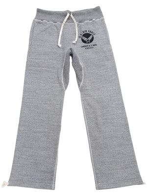 Buzz Rickson's Men's Sweatpants with U.S. Air Force Logo Print, No-Outseam Construction, Drawstring Waist and Hems, Straight-Leg Fit, Made in Japan (BR40973 113 Heather Gray)