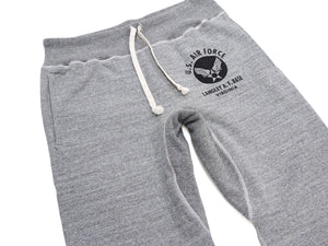 Buzz Rickson's Men's Sweatpants with U.S. Air Force Logo Print, No-Outseam Construction, Drawstring Waist and Hems, Straight-Leg Fit, Made in Japan (BR40973 113 Heather Gray)