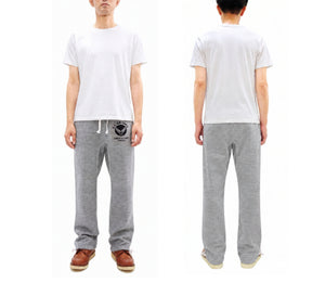 Buzz Rickson's Men's Sweatpants with U.S. Air Force Logo Print, No-Outseam Construction, Drawstring Waist and Hems, Straight-Leg Fit, Made in Japan (BR40973 113 Heather Gray)