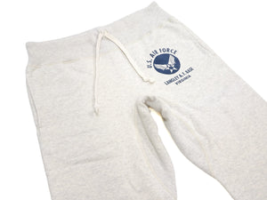 Buzz Rickson's Men's Sweatpants with U.S. Air Force Logo Print, No-Outseam Construction, Drawstring Waist and Hems, Straight-Leg Fit, Made in Japan (BR40973 131 Oatmeal)
