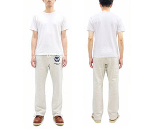 Buzz Rickson's Men's Sweatpants with U.S. Air Force Logo Print, No-Outseam Construction, Drawstring Waist and Hems, Straight-Leg Fit, Made in Japan (BR40973 131 Oatmeal)