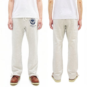 Buzz Rickson's Men's Sweatpants with U.S. Air Force Logo Print, No-Outseam Construction, Drawstring Waist and Hems, Straight-Leg Fit, Made in Japan (BR40973 131 Oatmeal)