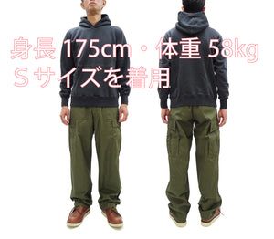 Buzz Rickson Cargo Pants with Loose-Fit Straight Wide-Leg Men's Reproduction of US Army Vietnam Tropical Jungle Trouser BR42500 Olive