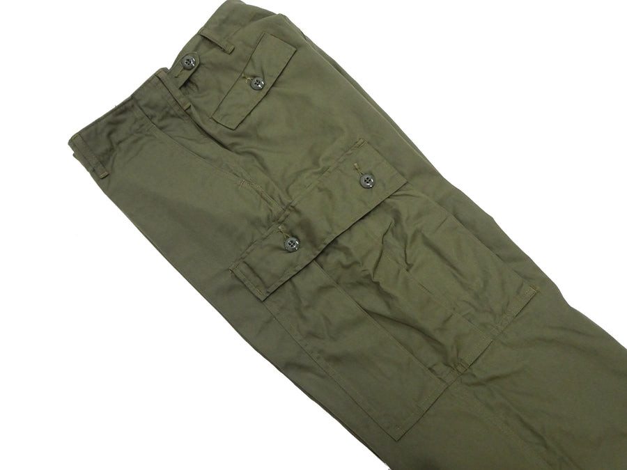 Buzz Rickson Cargo Pants with Loose-Fit Straight Wide-Leg Men's Reproduction of US Army Vietnam Tropical Jungle Trouser BR42500 Olive