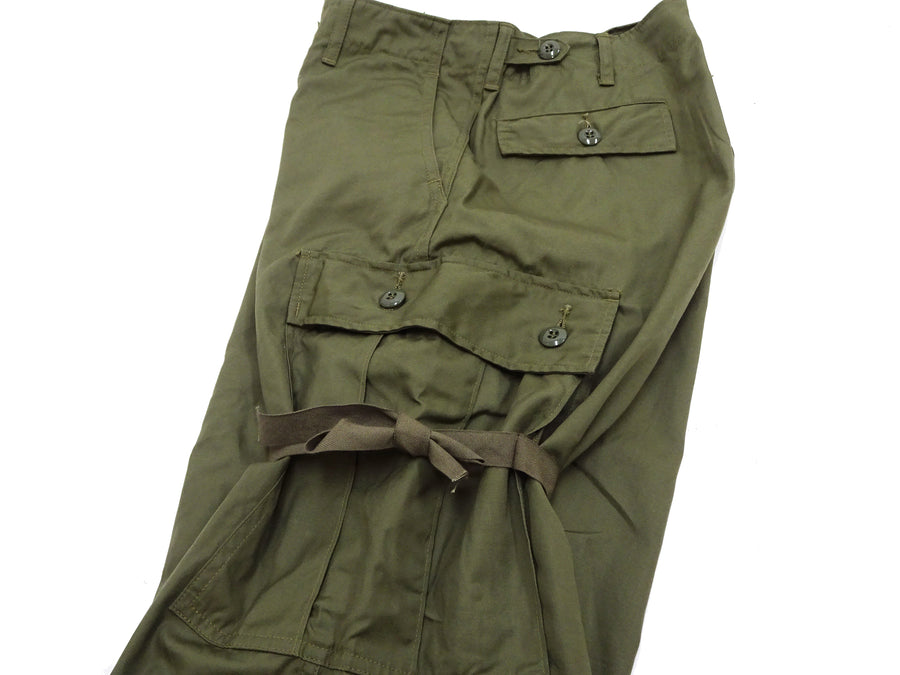 Buzz Rickson Cargo Pants with Loose-Fit Straight Wide-Leg Men's Reproduction of US Army Vietnam Tropical Jungle Trouser BR42500 Olive