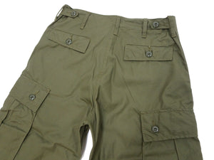 Buzz Rickson Cargo Pants with Loose-Fit Straight Wide-Leg Men's Reproduction of US Army Vietnam Tropical Jungle Trouser BR42500 Olive