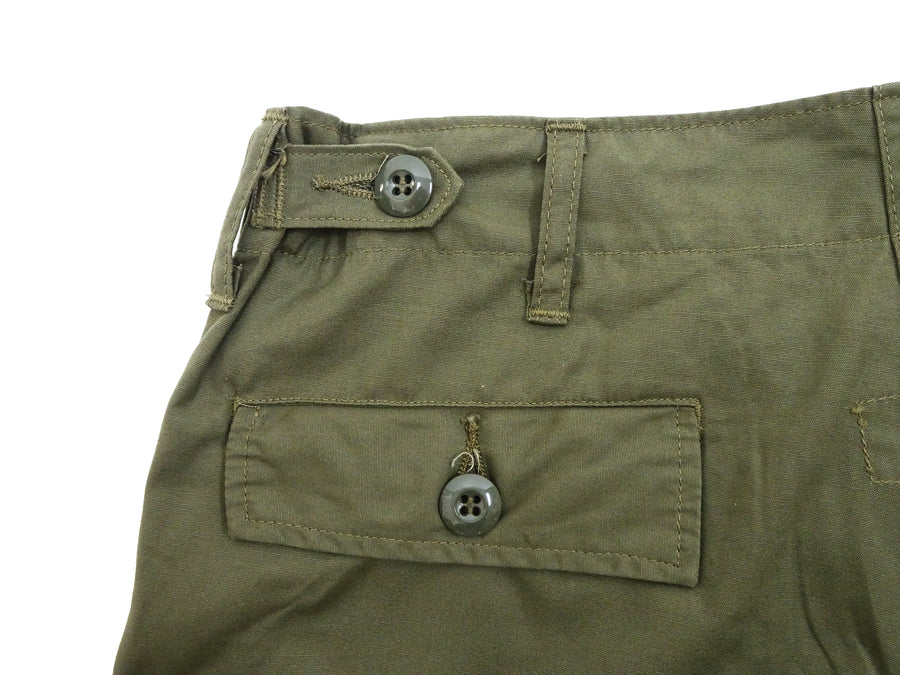 Buzz Rickson Cargo Pants with Loose-Fit Straight Wide-Leg Men's Reproduction of US Army Vietnam Tropical Jungle Trouser BR42500 Olive