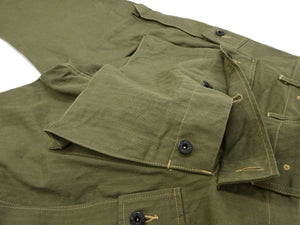 Buzz Rickson Cargo Pants Men's USMC P44 Combat Herringbone Trousers HBT P-44 Monkey Pants BR42501 Olive