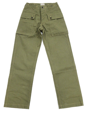 Buzz Rickson Cargo Pants Men's USMC P44 Combat Herringbone Trousers HBT P-44 Monkey Pants BR42501 Olive