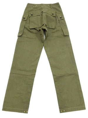 Buzz Rickson Cargo Pants Men's USMC P44 Combat Herringbone Trousers HBT P-44 Monkey Pants BR42501 Olive