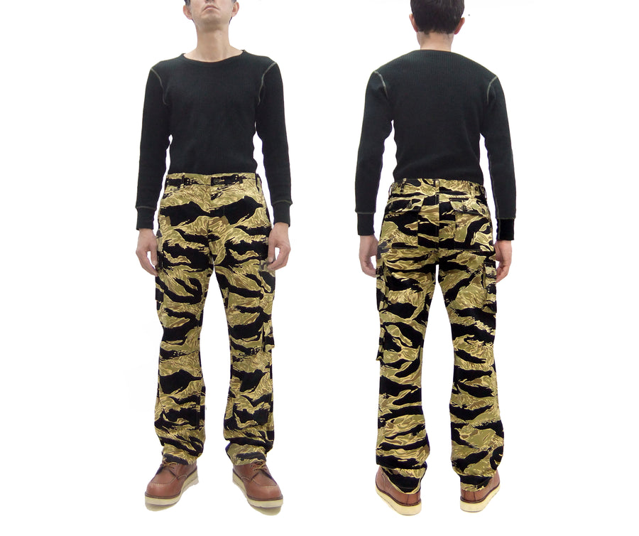 Buzz Rickson Cargo Pants Men's Relaxed-Fit U.S. Military Gold Tiger Stripr Camouflage Trousers BR42502