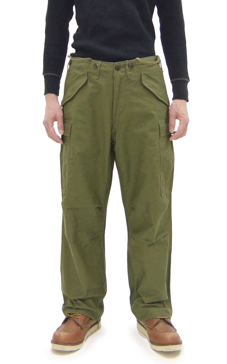 Buzz Rickson Baggy Cargo Pants Men's Reproduction of US Army Korean War M-1951 Field Trousers BR42529 Olive