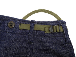 Buzz Rickson Men's Denim M-51 Field Trousers - Military-Inspired Baggy Cargo Pants in Indigo Denim - Made in Japan (BR42586 421A One Wash)