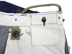 Buzz Rickson Men's Denim M-51 Field Trousers - Military-Inspired Baggy Cargo Pants in Indigo Denim - Made in Japan (BR42586 421A One Wash)