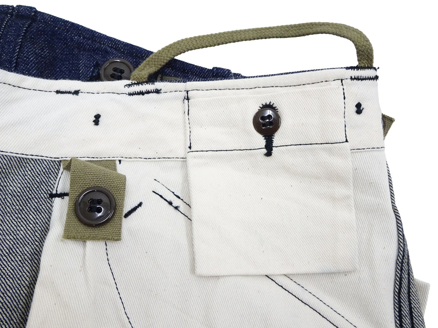 Buzz Rickson Men's Denim M-51 Field Trousers - Military-Inspired Baggy Cargo Pants in Indigo Denim - Made in Japan (BR42586 421A One Wash)