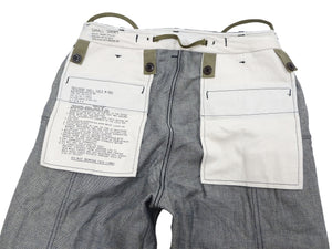 Buzz Rickson Men's Denim M-51 Field Trousers - Military-Inspired Baggy Cargo Pants in Indigo Denim - Made in Japan (BR42586 421A One Wash)