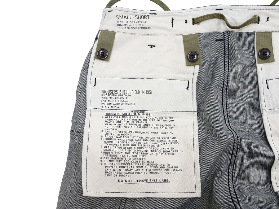 Buzz Rickson Men's Denim M-51 Field Trousers - Military-Inspired Baggy Cargo Pants in Indigo Denim - Made in Japan (BR42586 421A One Wash)