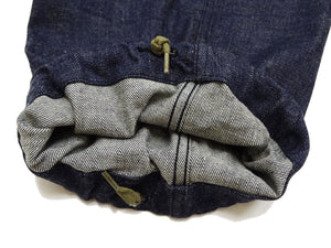 Buzz Rickson Men's Denim M-51 Field Trousers - Military-Inspired Baggy Cargo Pants in Indigo Denim - Made in Japan (BR42586 421A One Wash)
