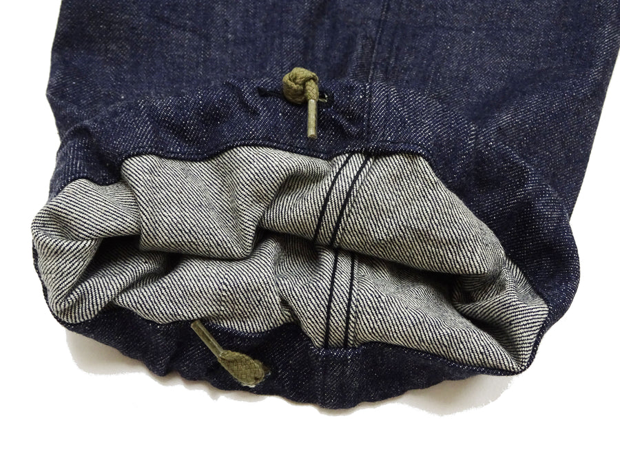 Buzz Rickson Men's Denim M-51 Field Trousers - Military-Inspired Baggy Cargo Pants in Indigo Denim - Made in Japan (BR42586 421A One Wash)