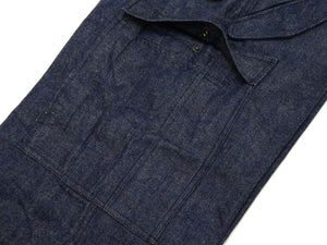 Buzz Rickson Men's Denim M-51 Field Trousers - Military-Inspired Baggy Cargo Pants in Indigo Denim - Made in Japan (BR42586 421A One Wash)