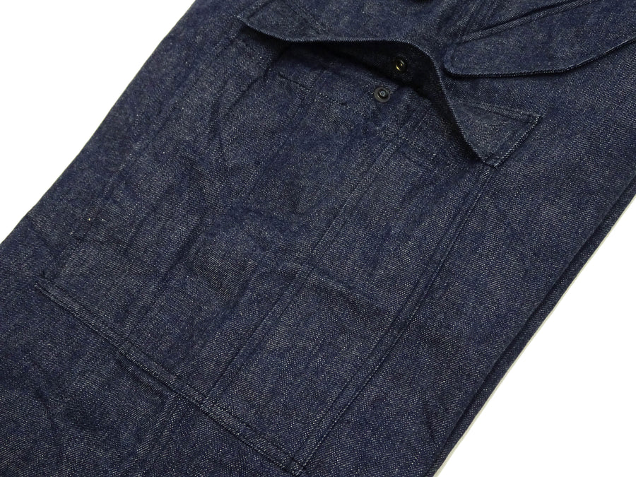 Buzz Rickson Men's Denim M-51 Field Trousers - Military-Inspired Baggy Cargo Pants in Indigo Denim - Made in Japan (BR42586 421A One Wash)